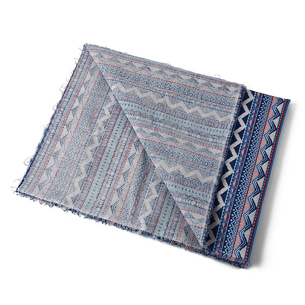 Tissu en lin et coton à imprimé géométrique bohème
