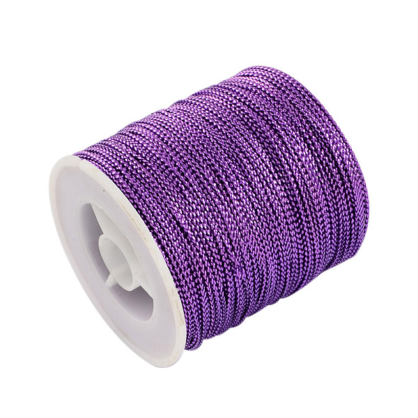 

PandaHall 1mm Jewelry Braided Thread Metallic Threads, Polyester Threads, Purple, 1mm, about 109.36 yards(100m)/roll Polyester Purple