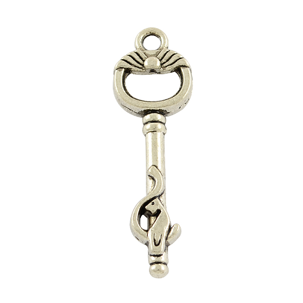 

PandaHall Tibetan Style Alloy Skeleton Key Pendants, Cadmium Free & Lead Free, Antique Silver, 37x11x5mm, Hole: 2mm, about 410pcs/1000g...