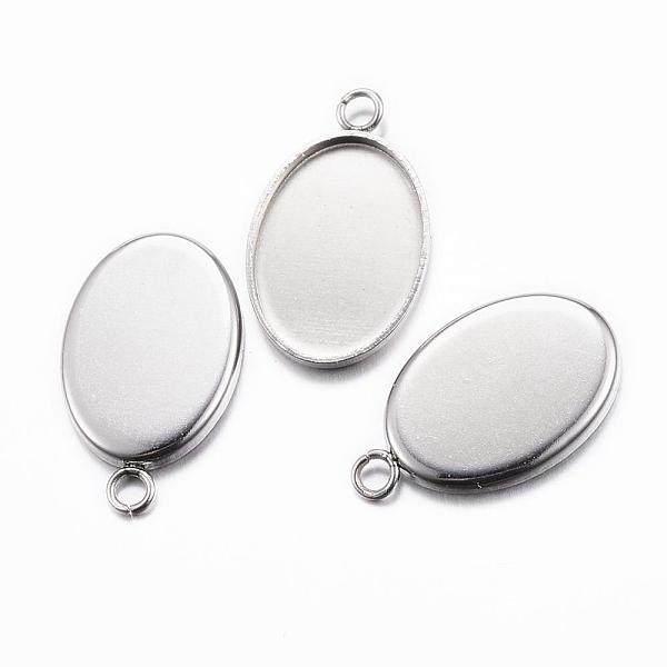 

PandaHall 304 Stainless Steel Pendant Cabochon Settings, Oval, Stainless Steel Color, Tray: 13x18mm, 22x14x1mm, Hole: 2mm 304 Stainless...