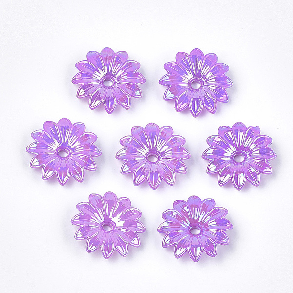 

PandaHall Opaque AS Plastic Bead Caps, Pearlized, Flower, Blue Violet, 32x32x7mm, Hole: 4mm, about 350pcs/500g Plastic Purple