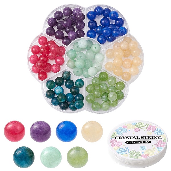 

PandaHall DIY Gemstone Bracelet Making Kit, Including Dyed & Heated Natural Quartz Round Beads Strands, Elastic Thread, Mixed Color, 8~8.5mm..., Multicolor