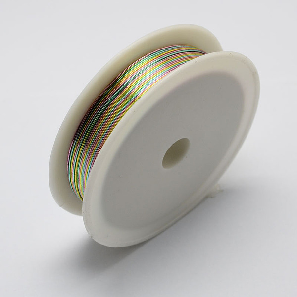 

PandaHall Round Iron Wire, Colorful, 28 Gauge, 0.3mm, about 65.61 Feet(20m)/roll, 10 rolls/set Iron Round