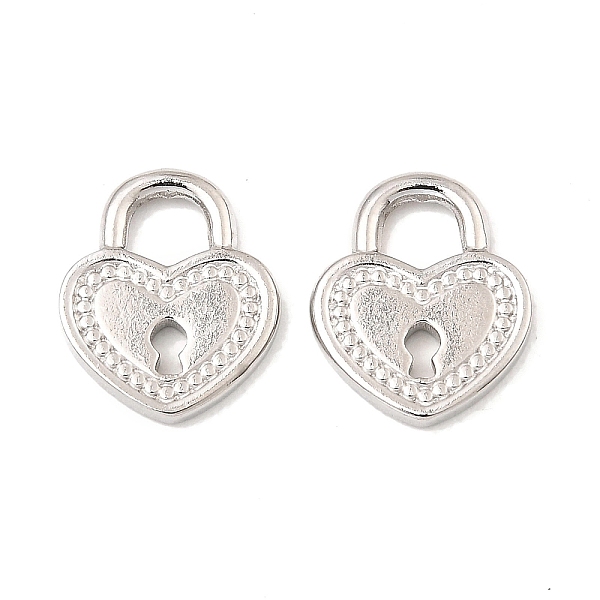 

PandaHall 304 Stainless Steel Charms, Heart Padlock Charm, Stainless Steel Color, 13.5x11x1.8mm, Hole: 3.5x4mm 304 Stainless Steel Heart