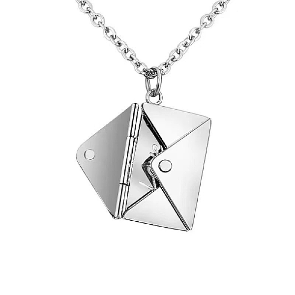 

PandaHall Stainless Steel Envelope Pendant Necklaces, with Cable Chains, Stainless Steel Color, 17.72 inch(45cm) Stainless Steel Envelope