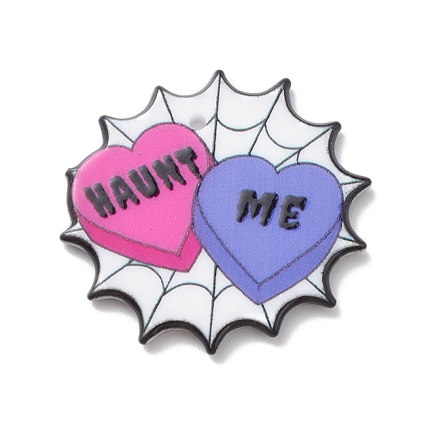 

PandaHall Acrylic Pendants, Halloween, Heart, 34x35x2.5mm, Hole: 1.8mm Acrylic Heart