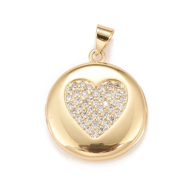 

PandaHall Brass Micro Pave Cubic Zirconia Locket Pendants, Photo Frame Charms for Necklaces, Real 18K Gold Plated, Lead Free & Cadmium Free..., Clear