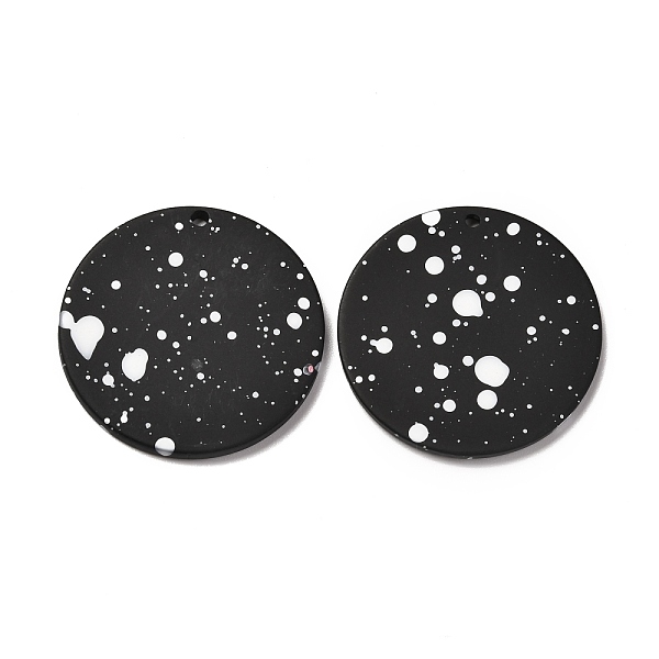 

PandaHall Airspay Painted Acrylic Pendants, Round, Black, 35x2mm, Hole: 1.6mm Acrylic Round Black