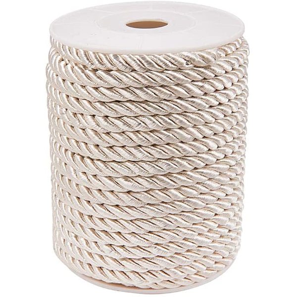 

PandaHall JEWELEADER About 50 Feet Craft Nylon Rope 5mm 3 Ply Twisted Decor Trim Cord Multipurpose Utility Nylon Thread Cord for Jewelry..., Orange
