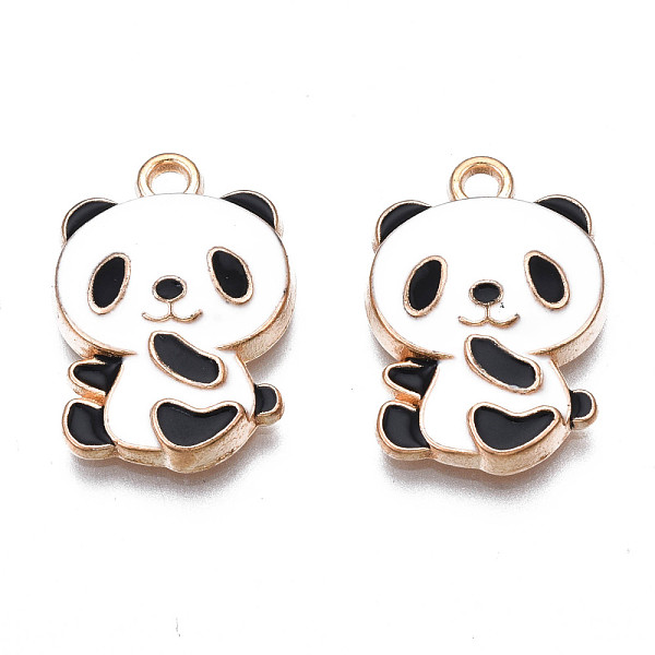 

PandaHall Alloy Enamel Pendants, Cadmium Free & Lead Free, Panda, Light Gold, Black, 20x14.5x4mm, Hole: 1.8mm Alloy+Enamel Panda Black