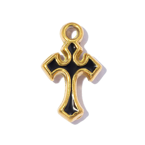 304 Stainless Steel with Black Enamel Charms