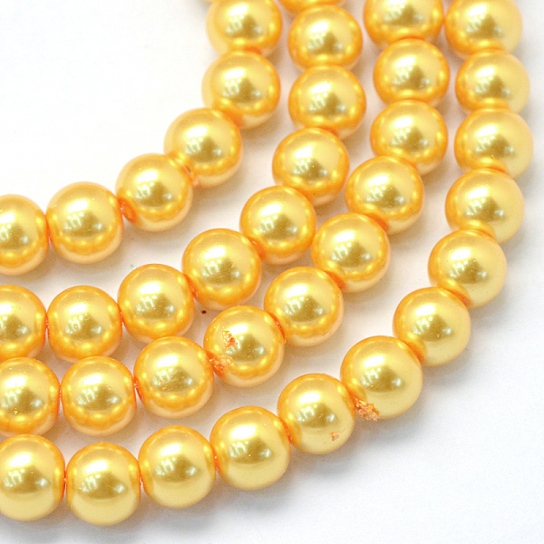 

PandaHall Baking Painted Pearlized Glass Pearl Round Bead Strands, Gold, 10~11mm, Hole: 1.5mm, about 85pcs/strand, 31.4 inch1.5mm Glass...
