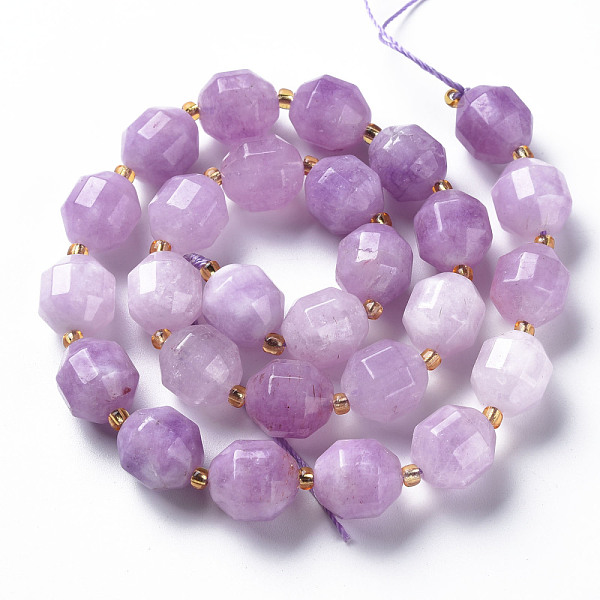 

PandaHall Natural Dolomite Beads Strands, Dyed, Faceted, with Seed Beads, Double Terminated Point Prism Beads, Bicone, Medium Purple...