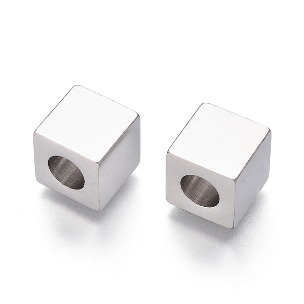 

PandaHall 304 Stainless Steel European Beads, Large Hole Beads, Cube, Stainless Steel Color, 9x9x9mm, Hole: 5mm 304 Stainless Steel Cube