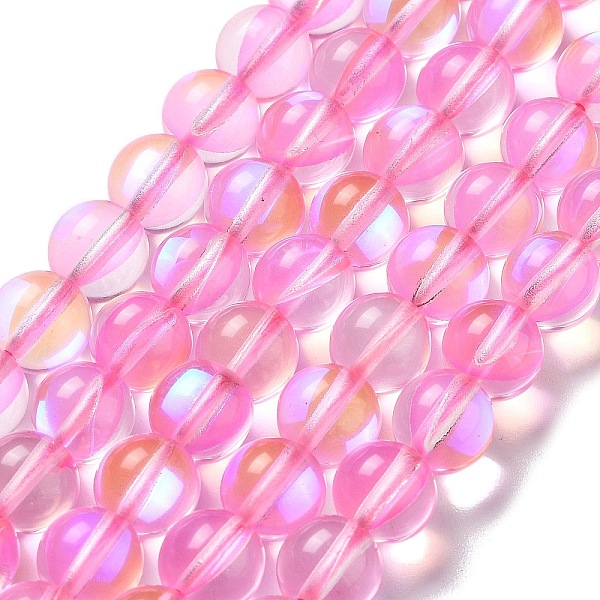 

PandaHall Synthetic Moonstone Beads Strands, Round, Pearl Pink, 8mm, Hole: 1mm, about 23~24pcs/strand, 7.09~7.32 inch(18~18.6cm) Moonstone...