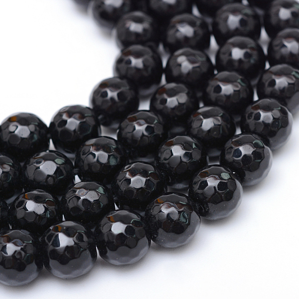 

PandaHall Glass Beads Strands, Faceted, Round, Black, 6mm, Hole: 1mm, about 62~64pcs/strand, 13.78 inch~14.37 inch(35~36.5cm) Glass Round...