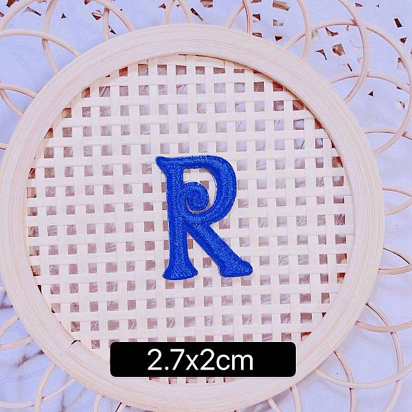 

PandaHall Computerized Embroidery Cloth Self Adhesive Patches, Stick on Patch, Costume Accessories, Letter, Blue, R:27x20mm Cloth Letter...