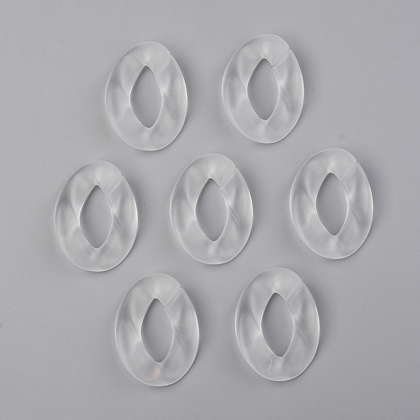 

PandaHall Transparent Acrylic Linking Rings, Quick Link Connectors, for Curb Chains Making, Frosted, Unwelded, Twist, Clear, 39.5x29.5x7.5mm...