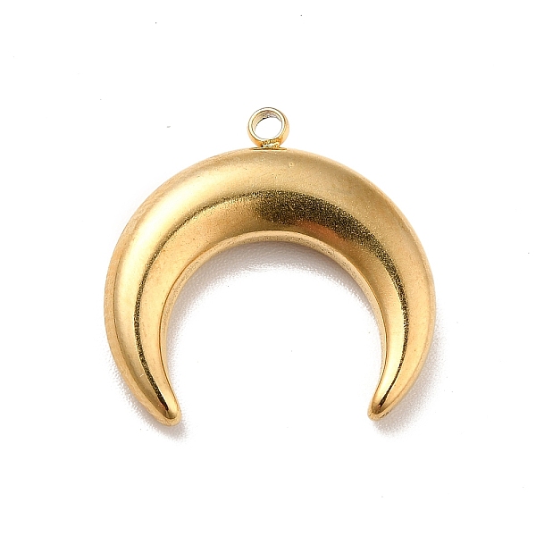 

PandaHall Ion Plating(IP) 304 Stainless Steel Pendants, Double Horn/Crescent Moon, Real 18K Gold Plated, 18x18.5x3.5mm, Hole: 1.5mm 304...