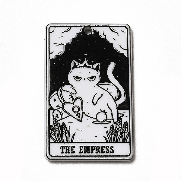 

PandaHall Tarot Theme Printed Acrylic Pendants, Rectangle with Cat Pattern Charms, The Empress III, 39x24x2.5mm, Hole: 1.8mm Acrylic Tarot..., Black