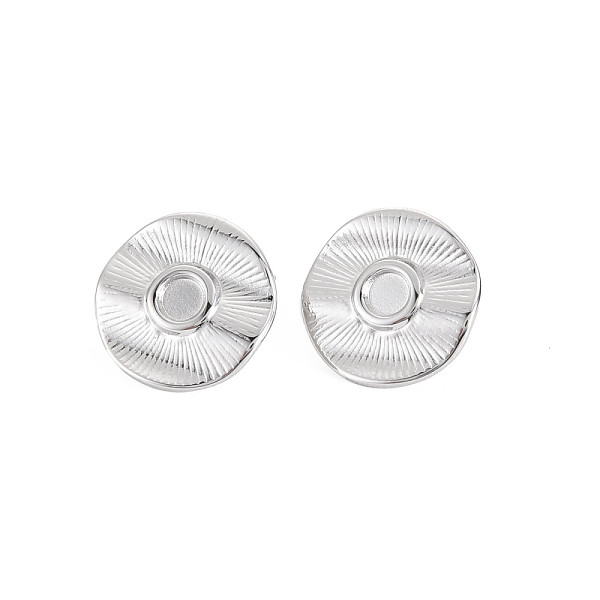 

PandaHall 304 Stainless Steel Stud Earring Findings, Earring Setting for Enamel, with Ear Nuts, Flat Round, Stainless Steel Color, 16mm, Pin...
