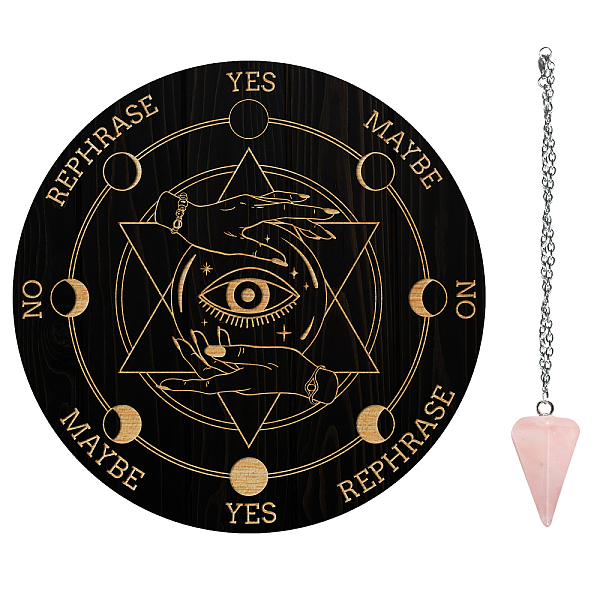 

PandaHall AHADEMAKER 1Pc Cone/Spike/Pendulum Natural Rose Quartz Stone Pendants, 1Pc 304 Stainless Steel Cable Chain Necklaces, 1Pc PVC...