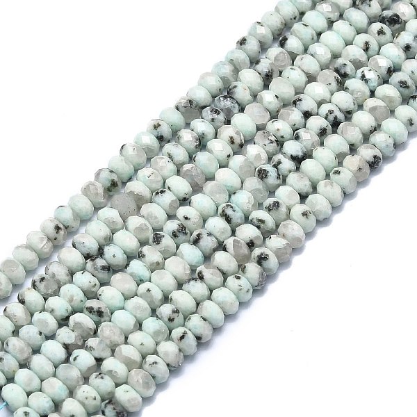 

PandaHall Natural Sesame Jasper Beads Strands, Faceted, Rondelle, 6x4mm, Hole: 1mm, about 85~90pcs/strand, 15.55 inch(39.5cm) Sesame Jasper...