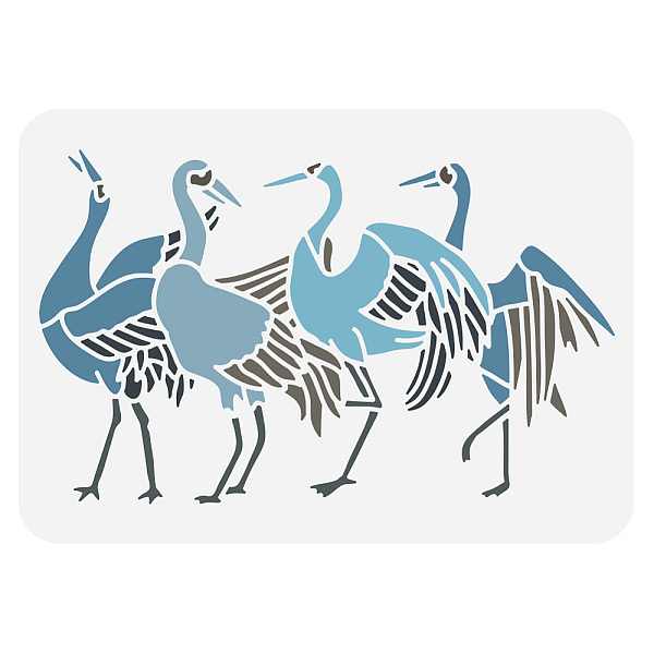 

PandaHall PET Hollow Out Drawing Painting Stencils, for DIY Scrapbook, Photo Album, Crane Pattern, 297x210mm Plastic Crane