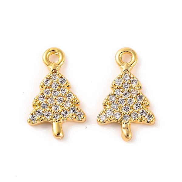 Brass Micro Pave Clear Cubic Zirconia Pendants