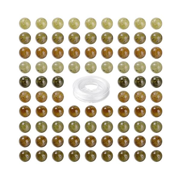 

PandaHall 100Pcs 8mm Natural Green Garnet Round Beads, with 10m Elastic Crystal Thread, for DIY Stretch Bracelets Making Kits, 8mm, Hole...