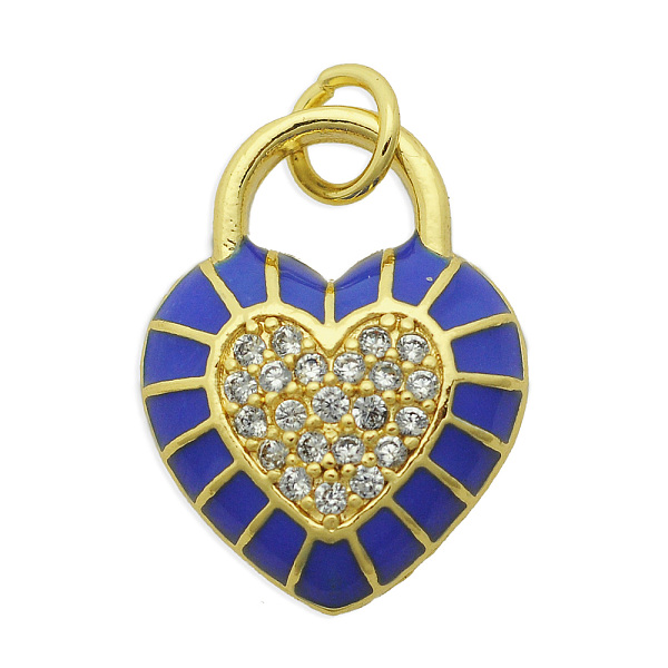 

PandaHall Brass Micro Pave Clear Cubic Zirconia Pendants, with Enamel and Jump Rings, Light Gold, Cadmium Free & Nickel Free & Lead Free...