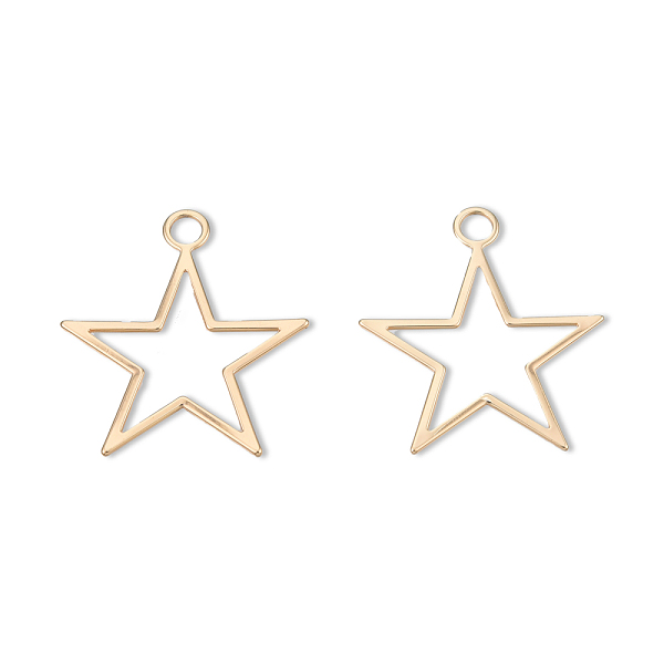

PandaHall Brass Pendants, Cadmium Free & Nickel Free & Lead Free, Star, Real 18K Gold Plated, 30x26.5x1mm, Hole: 3.5mm Brass Star
