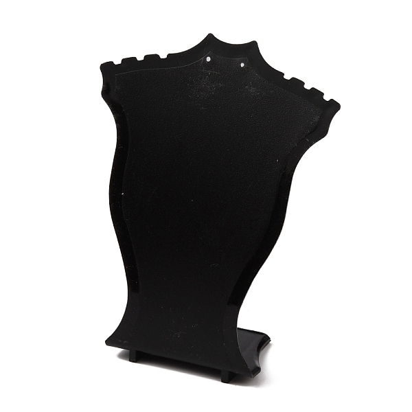 

PandaHall Acrylic Necklaces Display Holders, Bust Shape, Black, 9.8x4.25x12.2cm, Hole: 1.5mm Acrylic Black