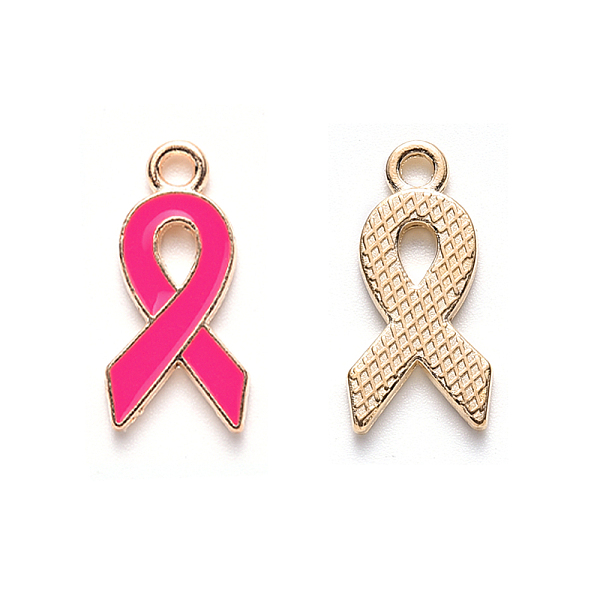 

PandaHall Alloy Enamel Pendants, Cadmium Free & Lead Free, Awareness Ribbon Shape, Light Gold Plated, Deep Pink, 20x10x2mm, Hole: 2mm...
