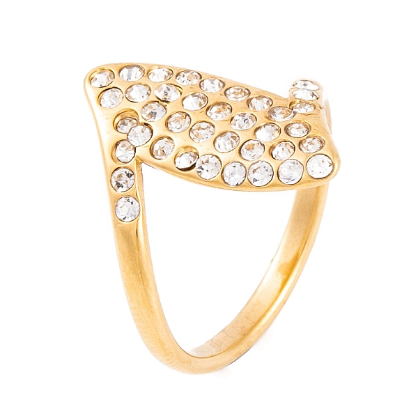 

PandaHall 304 Stainless Steel Horse Eye Finger Ring for Women, with Rhinestone, Golden, 20mm, US Size 6~9(16.5~18.9mm) Stainless..., Clear