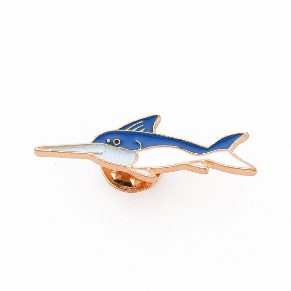 

PandaHall Rack Plating Alloy Enamel Brooches, Enamel Pins, with Brass Butterfly Clutches, Swordfish, Cadmium Free & Nickel Free & Lead Free...