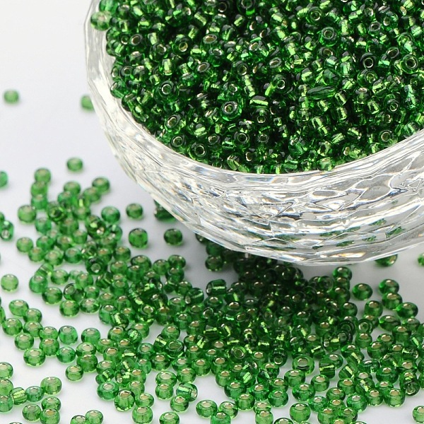 

PandaHall (Repacking Service Available) 12/0 Glass Seed Beads, Silver Lined Round Hole, Round, Lime Goreen, 2mm, Hole: 1mm, about 12G/bag...