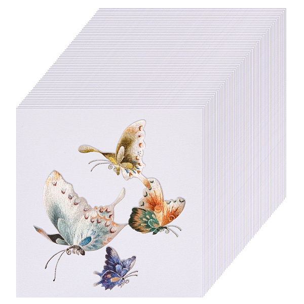 

PandaHall 120 Sheets Paper Interlining Embroidery Fabric, Tear Away Stabilizer, White, Square, 200x200x0.1mm Paper Square White