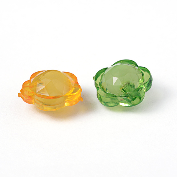 

PandaHall Transparent Acrylic Beads, Bead in Bead, Faceted, Flower, Mixed Color, 12x13x8mm, Hole: 2mm, about 1000pcs/500g Acrylic Flower..., Multicolor