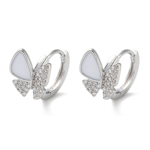 Boucles d'oreilles créoles en laiton zircon cubique micro pavé