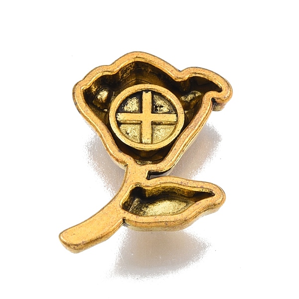 

PandaHall Rack Plating Alloy Cabochons, Cadmium Free & Nickel Free & Lead Free, Flower, Antique Golden, 18x13x4mm Alloy Flower