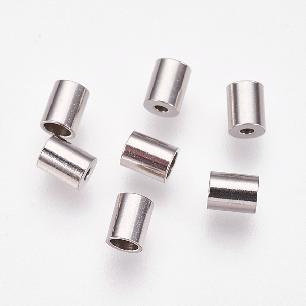 

PandaHall 201 Stainless Steel Cord Ends, Stainless Steel Color, 5x4mm, Hole: 1mm, Inner Diameter: 2.5mm 201 Stainless Steel