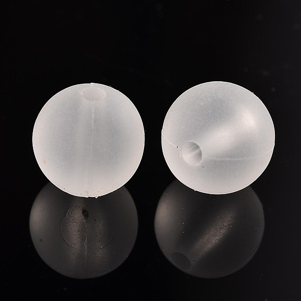

PandaHall Transparent Acrylic Beads Mix, Round, Frosted, Clear, 12mm, Hole: 2mm, about 500pcs/500g Acrylic Round Clear