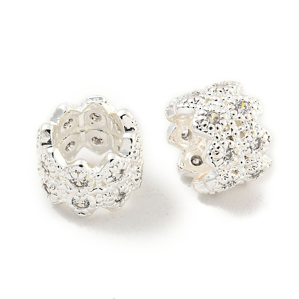 

PandaHall Rack Plating Brass Micro Pave Clear Cubic Zirconia European Beads, Large Hole Beads, Long-Lasting Plated, Lead Free & Cadmium Free...