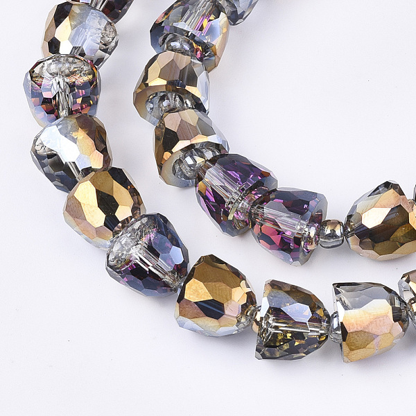 

PandaHall Electroplated Glass Beads, Half Plated, Faceted, Bell, Gold, 10.5~11x9mm, Hole: 1mm Glass Bell Gold