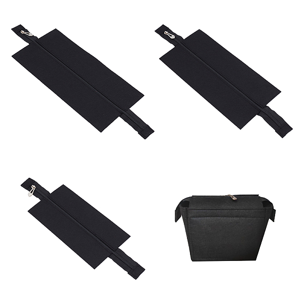 

PandaHall WADORN 3Pcs 3 Style Wool Felt Purse Organizer Insert, Mini Purse Shaper Premium Felt, Bag Accessories, with Zipper, Black...