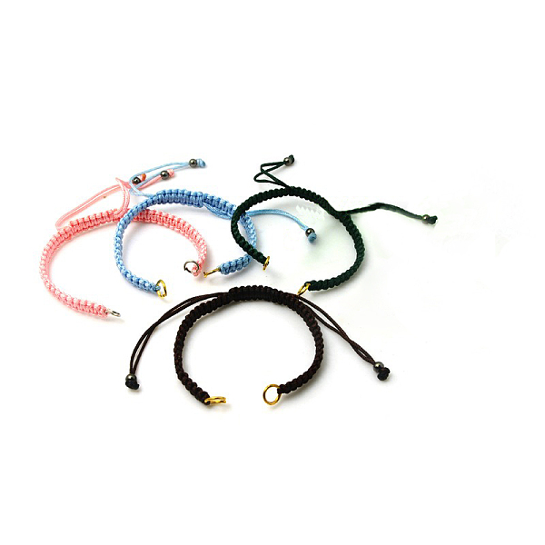 

PandaHall Nylon DIY Bracelet Making, with Hematite Beads and Brass Rings, Golden, Mixed Color, 140~145x4~6mm Nylon Multicolor