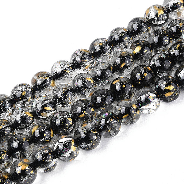 Brins de perles de verre transparentes craquelées