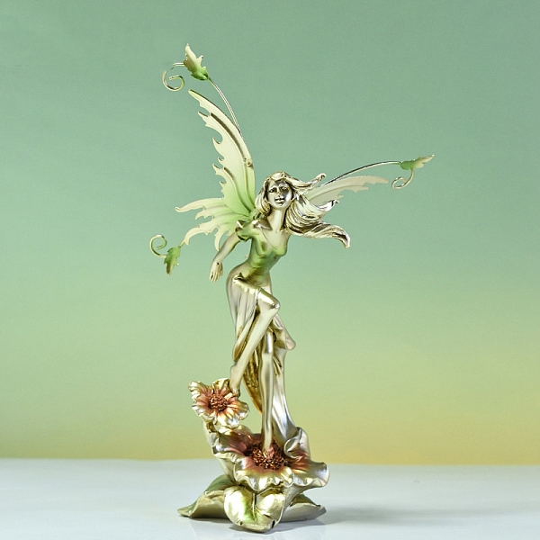 

PandaHall Resin Fairy Figurines, for Home Office Desktop Decoration, Flower, 170x100x70mm Resin Flower