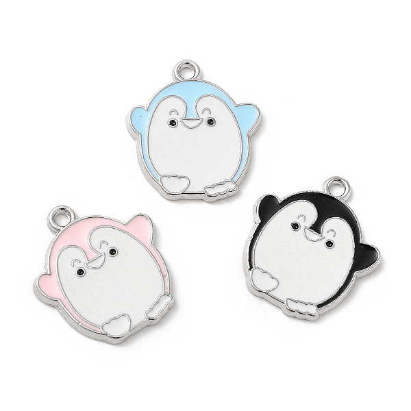 

PandaHall Alloy Enamel Pendants, Penguin Charms, Platinum, Mixed Color, 21.5x18.5x1.5mm, Hole: 1.6~1.8mm Alloy+Enamel Penguin Multicolor